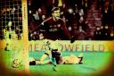 Kenneth Vargas celebrates his first ever goal for Heart of Midlothian