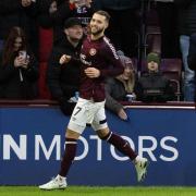 Jorge Grant opened the scoring for Hearts against Aberdeen with a pressure penalty