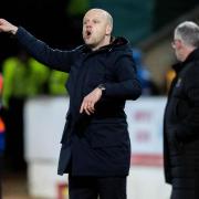 Hearts boss Steven Naismith gives out instructions duing the team's win at St Johnstone