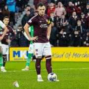 Lawrence Shankland waits to take the penalty